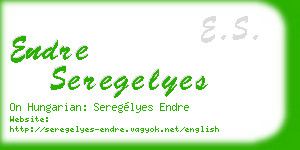 endre seregelyes business card